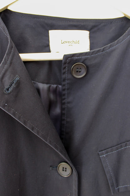 LOVECHILD 1979 Veda Collarless Trench Jacket Size 10