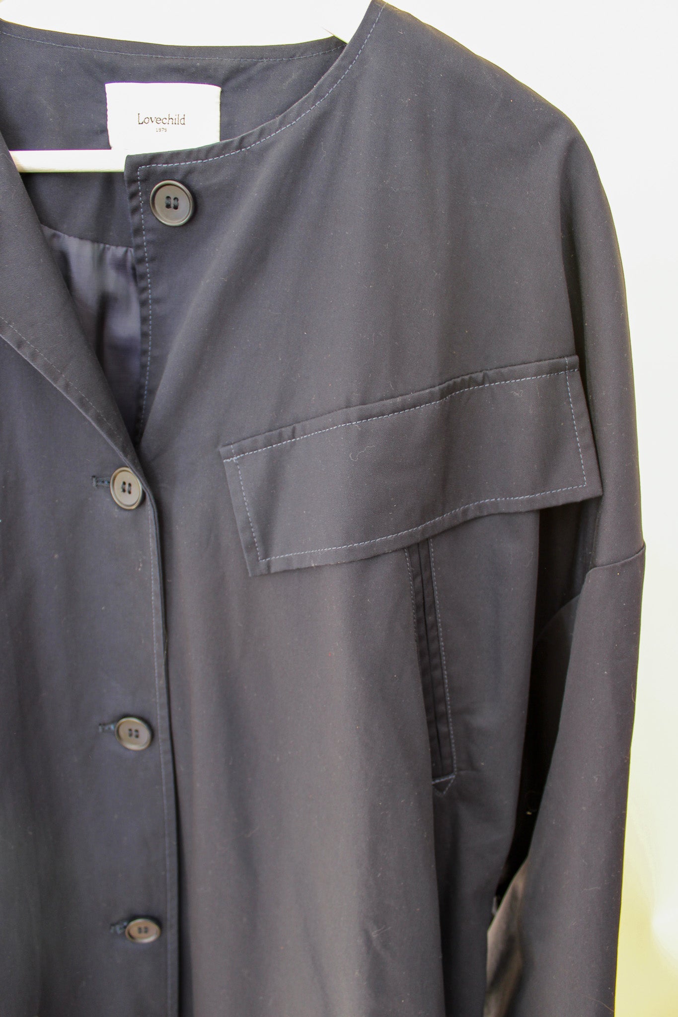 LOVECHILD 1979 Veda Collarless Trench Jacket Size 10