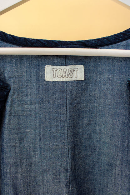 TOAST Textured Cotton Denim Open Jacket Size 10