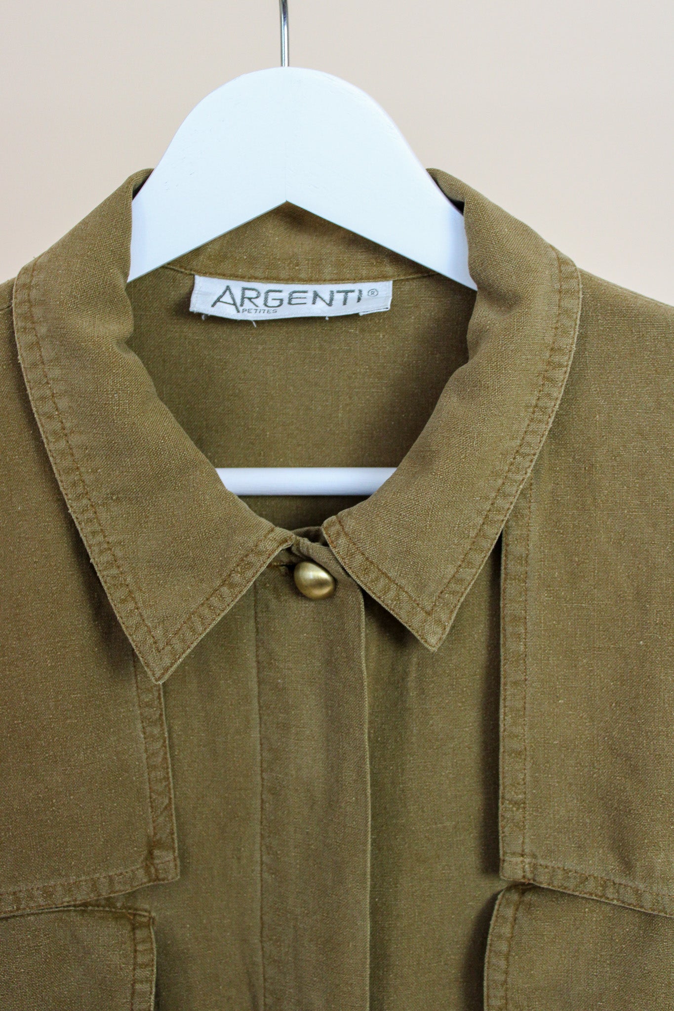 VINTAGE Long Sleeve Utility Linen Mix Jumpsuit Size 10