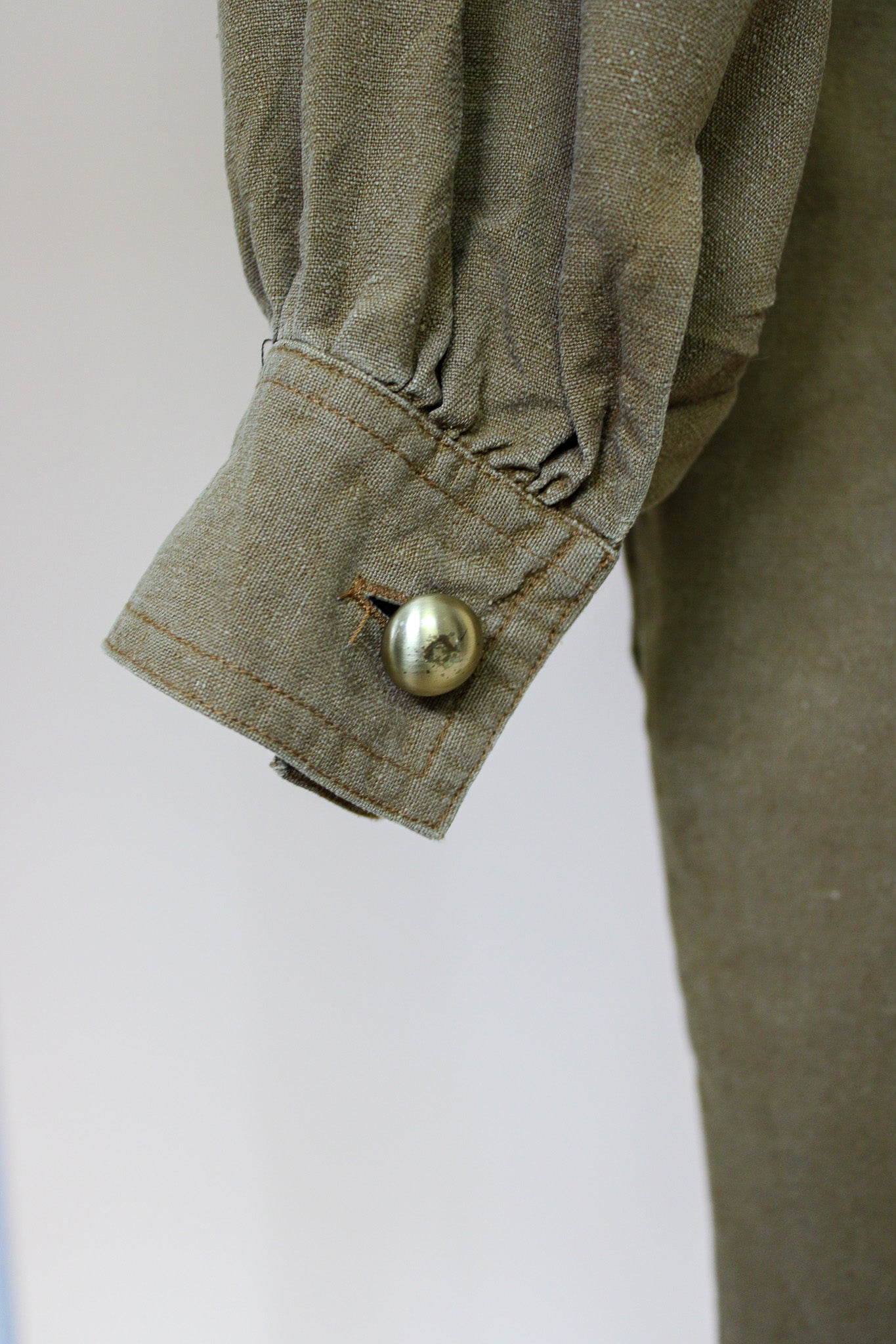 VINTAGE Long Sleeve Utility Linen Mix Jumpsuit Size 10