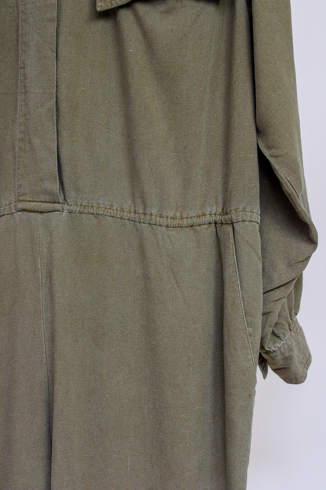 VINTAGE Long Sleeve Utility Linen Mix Jumpsuit Size 10