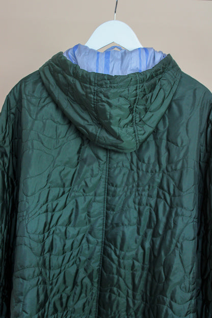 GANNI Quilted recycled polyester oversize cape coat Size XS