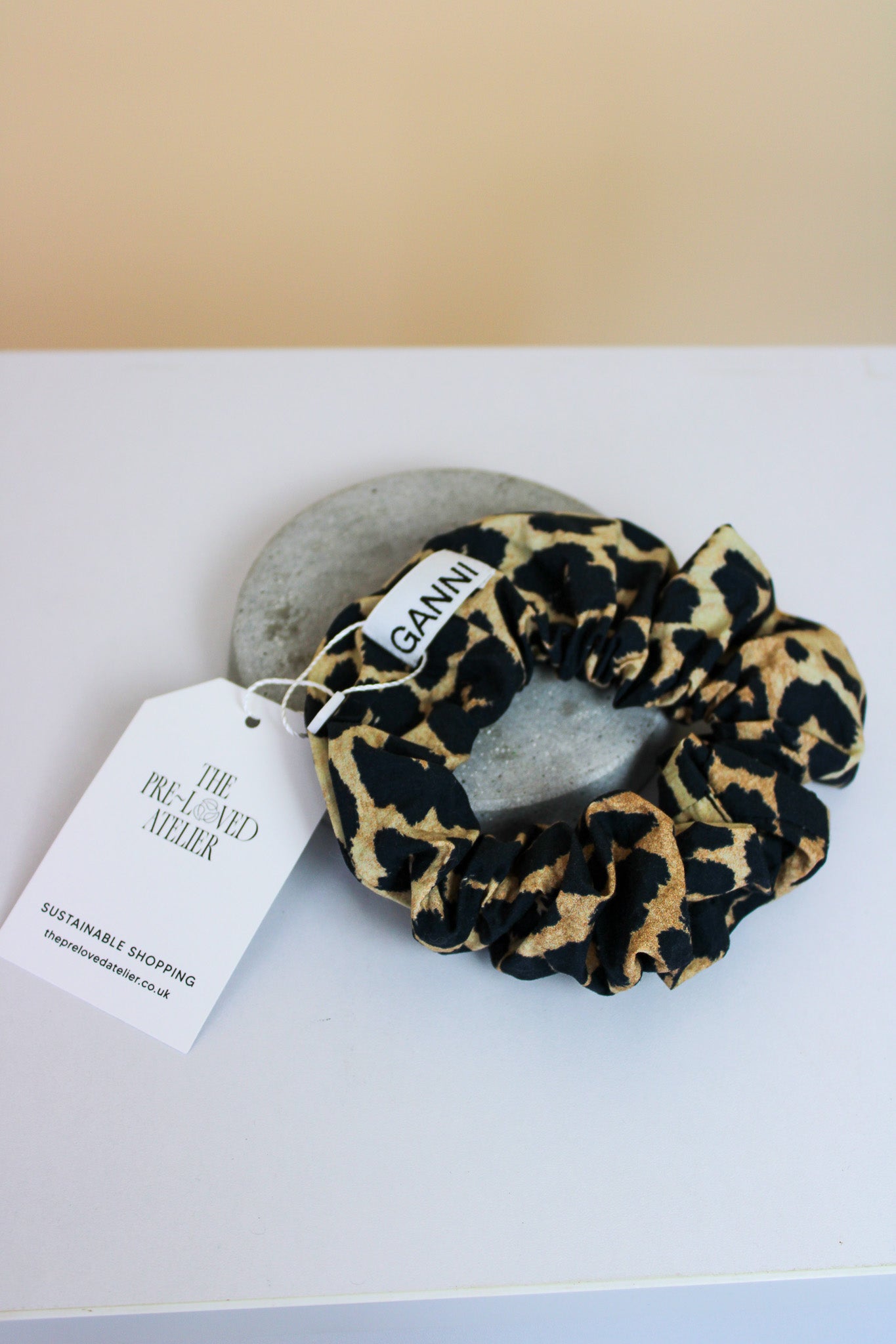 GANNI Leopard Print Scrunchie O/S