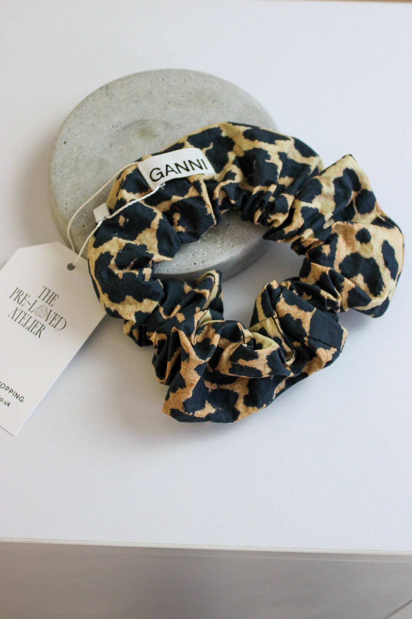 GANNI Leopard Print Scrunchie O/S