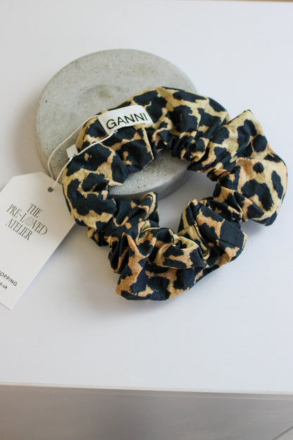 GANNI Leopard Print Scrunchie O/S