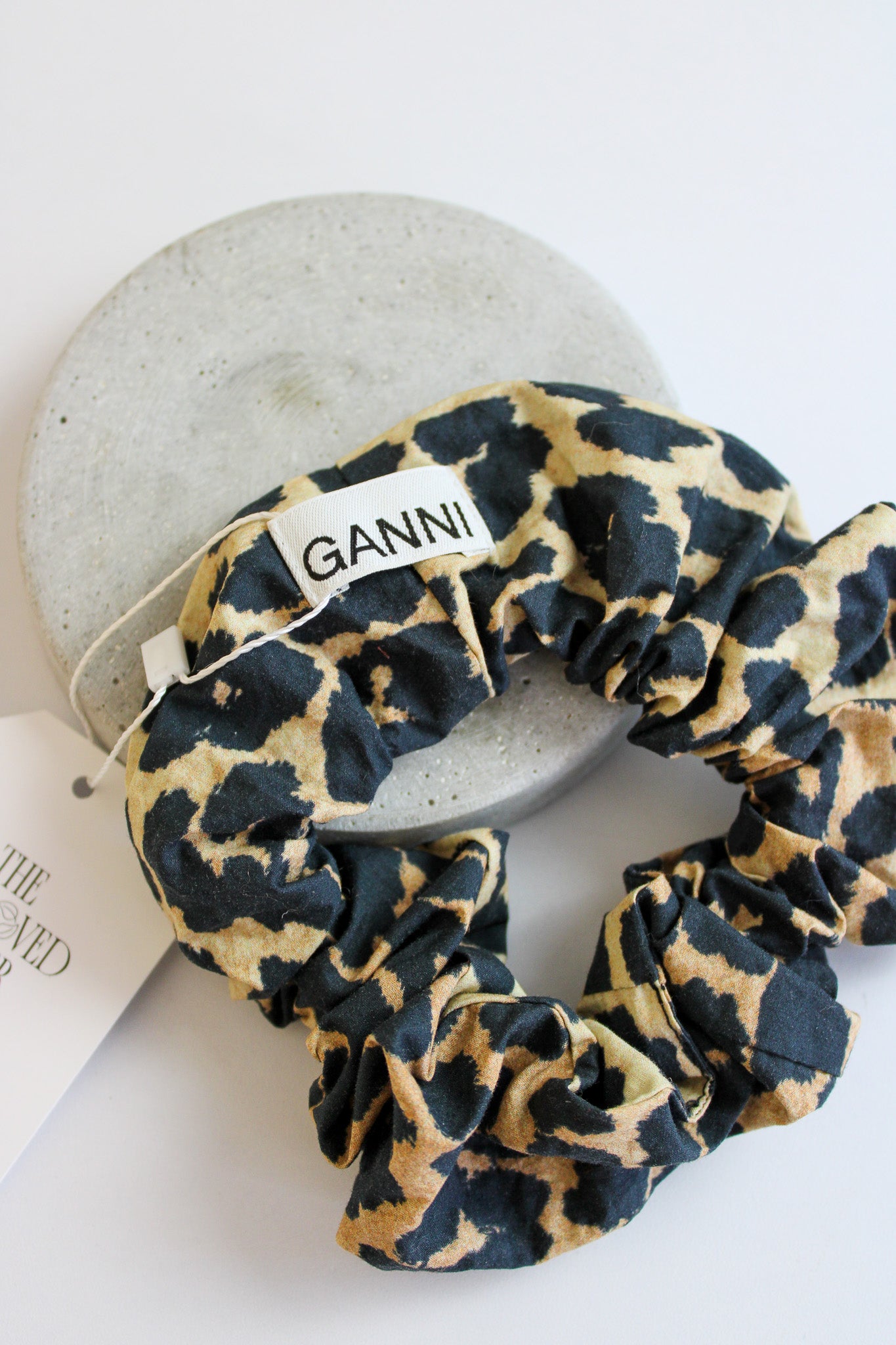 GANNI Leopard Print Scrunchie O/S