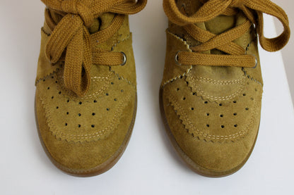 ISABEL MARANT ETOILE Bobby Lace-Up Suede Wedge Sneakers Size 4