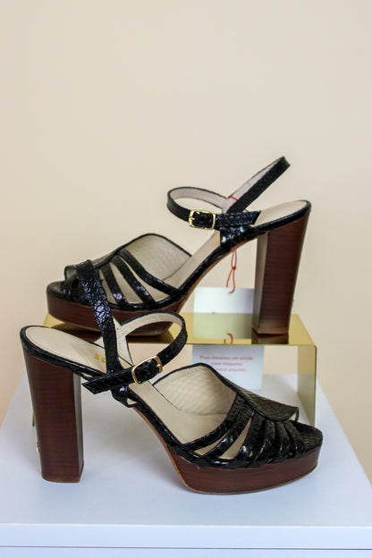 ROUJE Suryana Faux Snakeskin Platform Heels Size 6