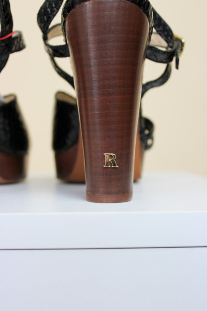 ROUJE Suryana Faux Snakeskin Platform Heels Size 6