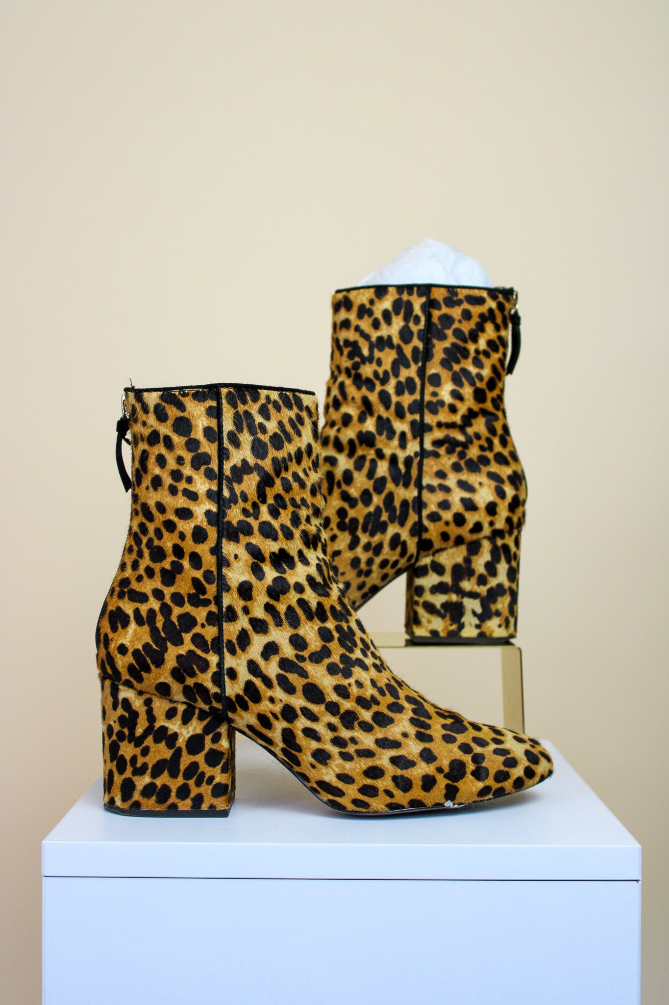 J CREW Leopard Haircalf Maya Boot Size 7