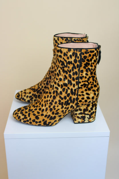 J CREW Leopard Haircalf Maya Boot Size 7