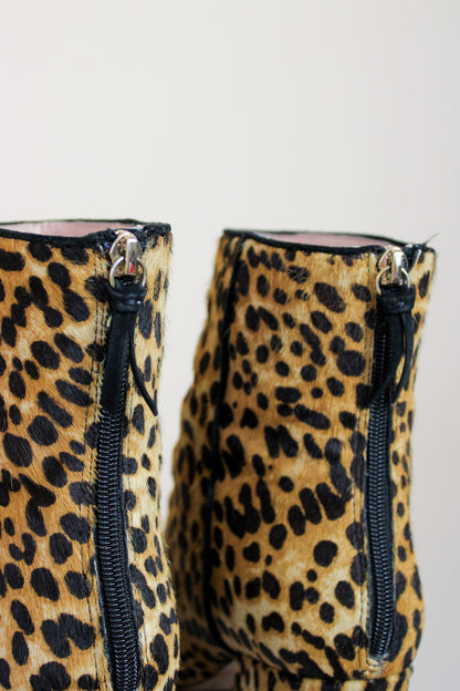 J CREW Leopard Haircalf Maya Boot Size 7