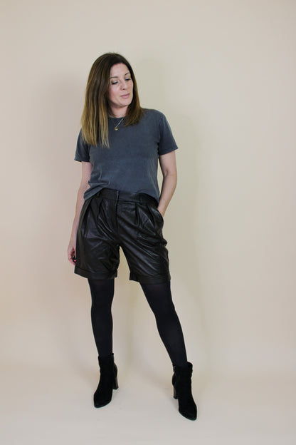 FRAME relaxed leather shorts Size 26" (8-10)