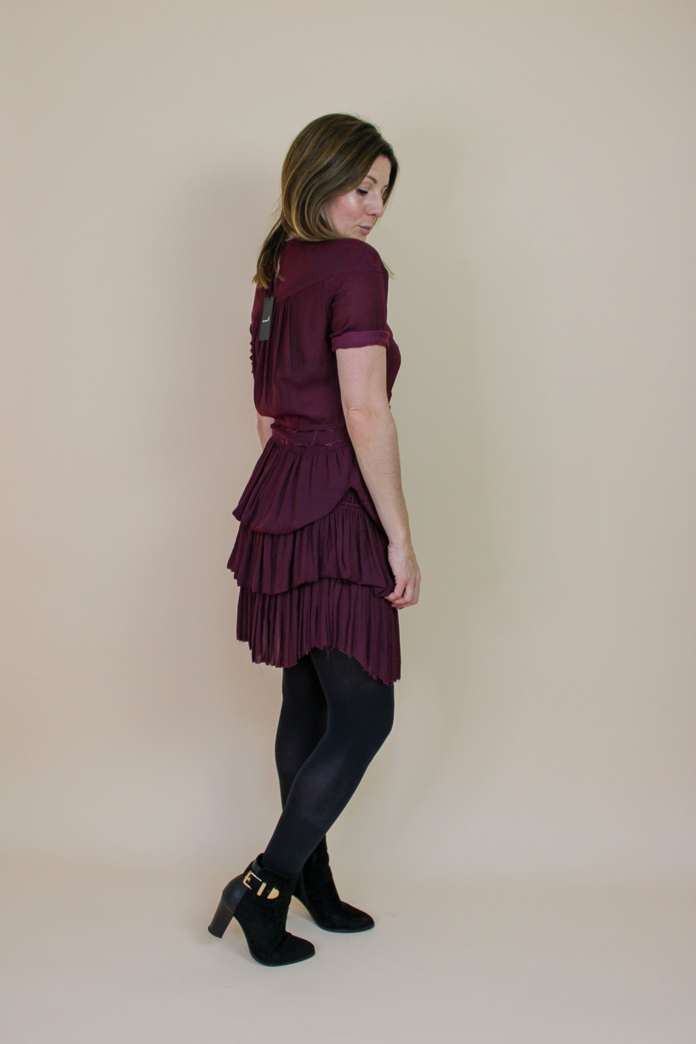 ISABEL MARANT Raw Edge Ruffle Mini Dress Size 10-12