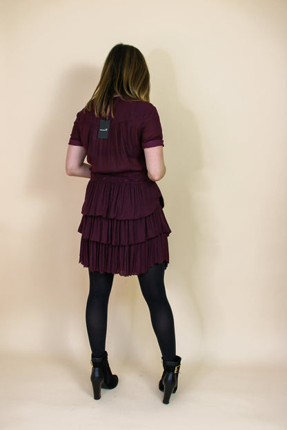 ISABEL MARANT Raw Edge Ruffle Mini Dress Size 10-12