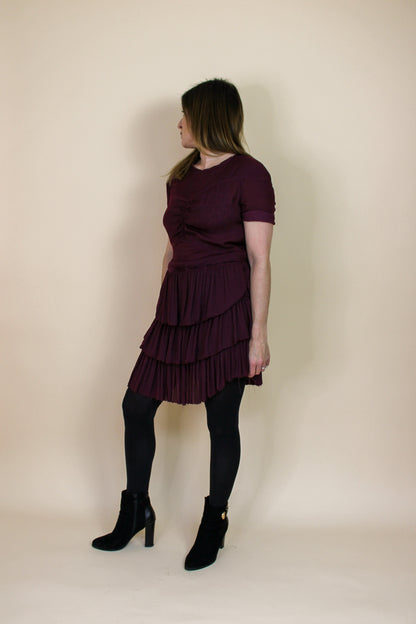 ISABEL MARANT Raw Edge Ruffle Mini Dress Size 10-12