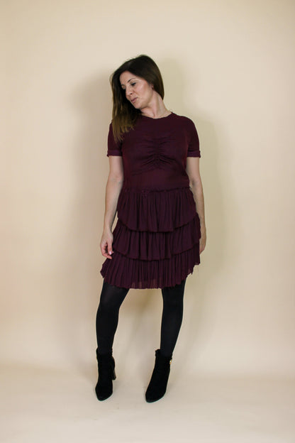 ISABEL MARANT Raw Edge Ruffle Mini Dress Size 10-12