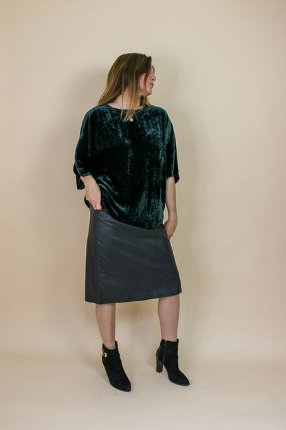 SAMSOE SAMSOE Velvet Wide Neck Cap Sleeve Blouse Size M