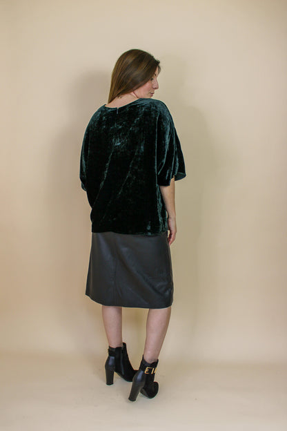 SAMSOE SAMSOE Velvet Wide Neck Cap Sleeve Blouse Size M