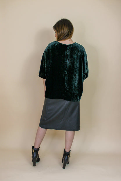 SAMSOE SAMSOE Velvet Wide Neck Cap Sleeve Blouse Size M