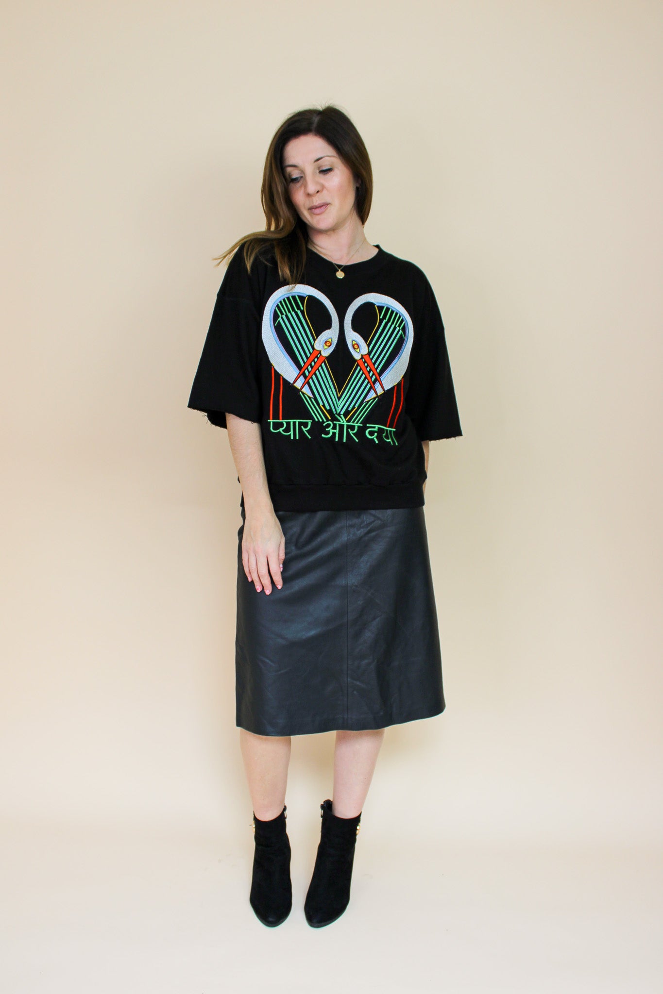 TALLULAH & HOPE Stork Embroidered 'Love & Mercy'  3/4 Sleeve Sweatshirt Size 10