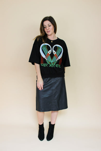 TALLULAH & HOPE Stork Embroidered 'Love & Mercy'  3/4 Sleeve Sweatshirt Size 10