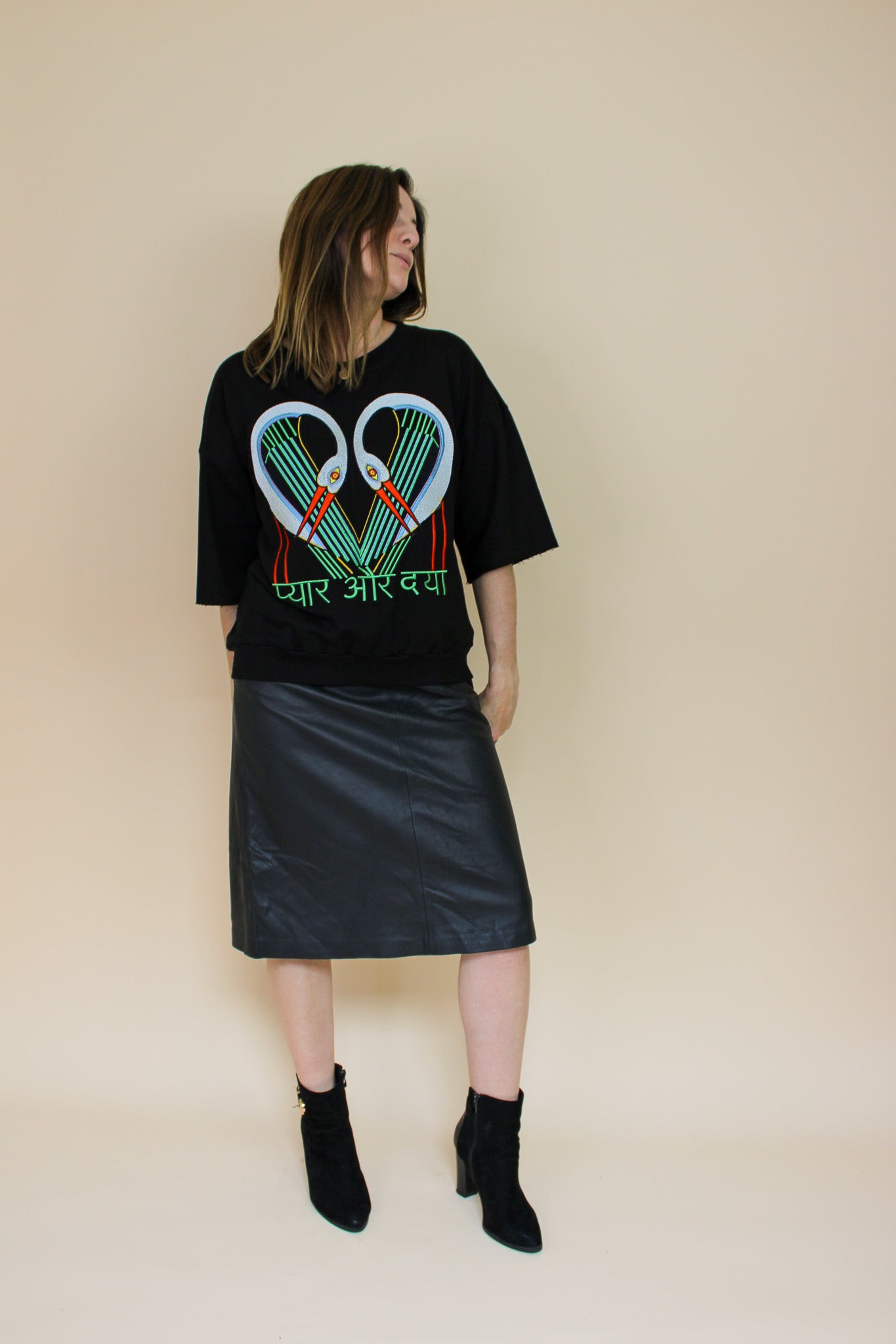 TALLULAH & HOPE Stork Embroidered 'Love & Mercy'  3/4 Sleeve Sweatshirt Size 10