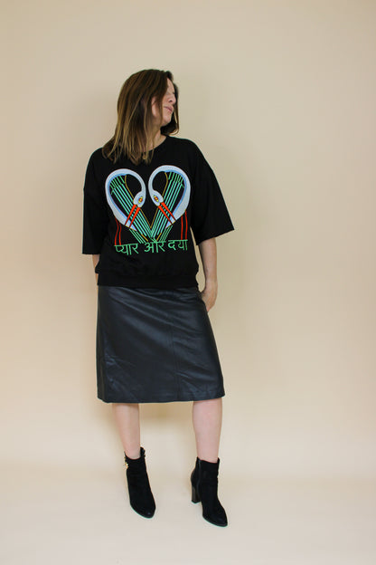TALLULAH & HOPE Stork Embroidered 'Love & Mercy'  3/4 Sleeve Sweatshirt Size 10