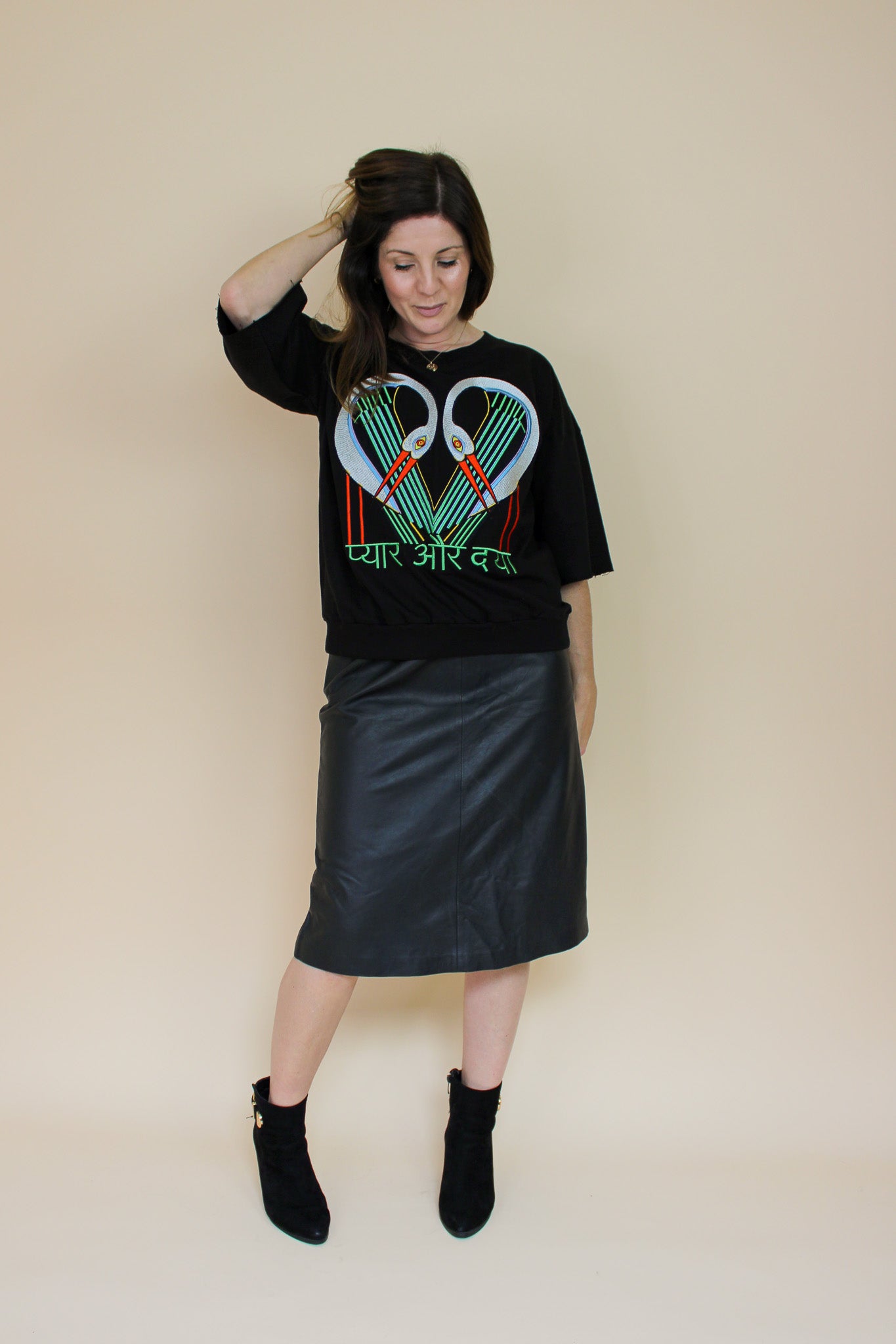 TALLULAH & HOPE Stork Embroidered 'Love & Mercy'  3/4 Sleeve Sweatshirt Size 10