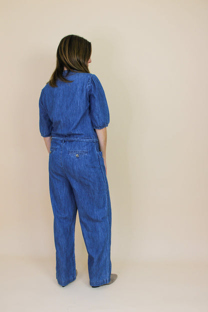 LEON & HARPER Odylle Denim Jumpsuit Size 8