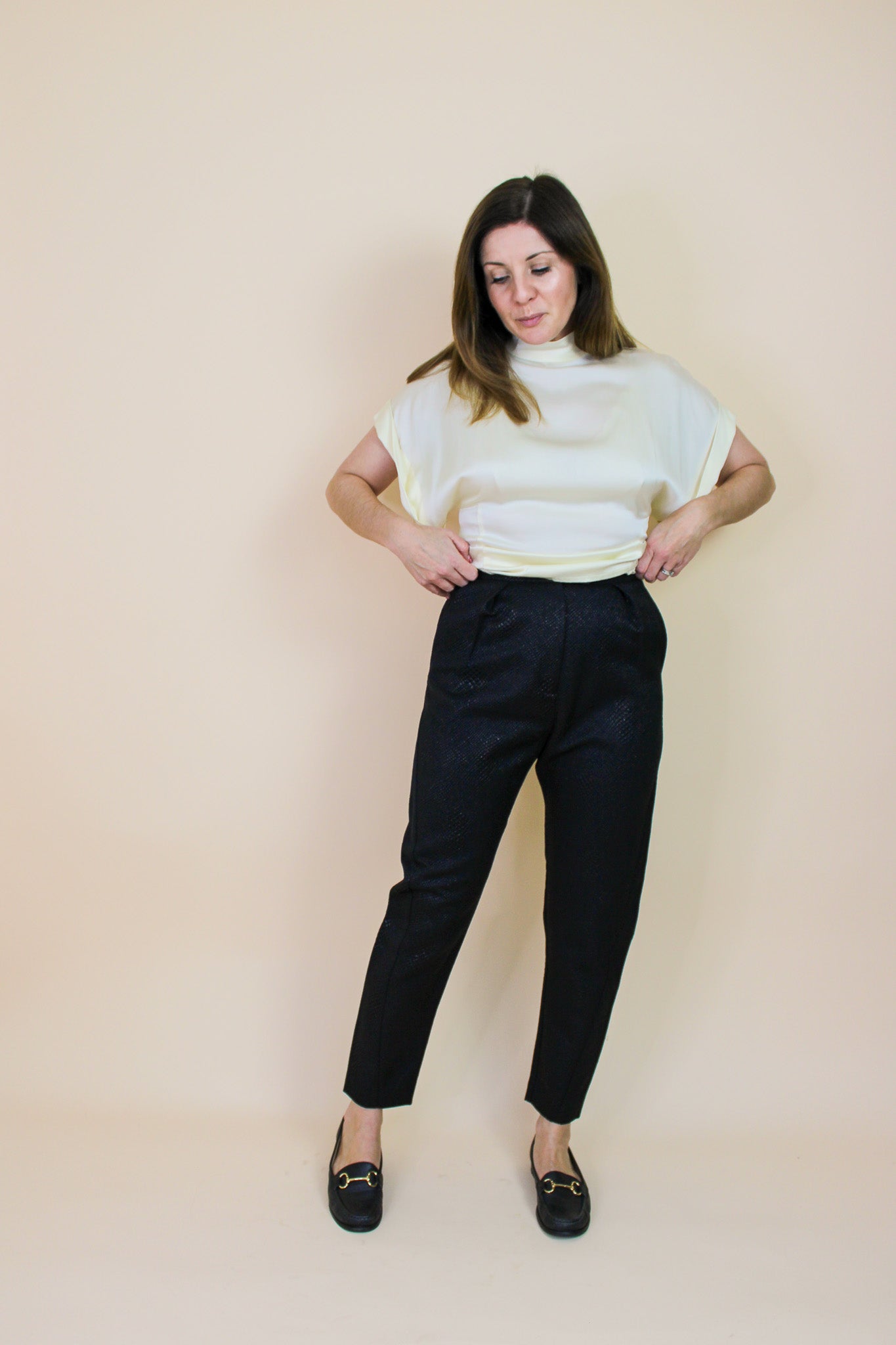 WHISTLES Snake Print Tapered Trousers Size 8