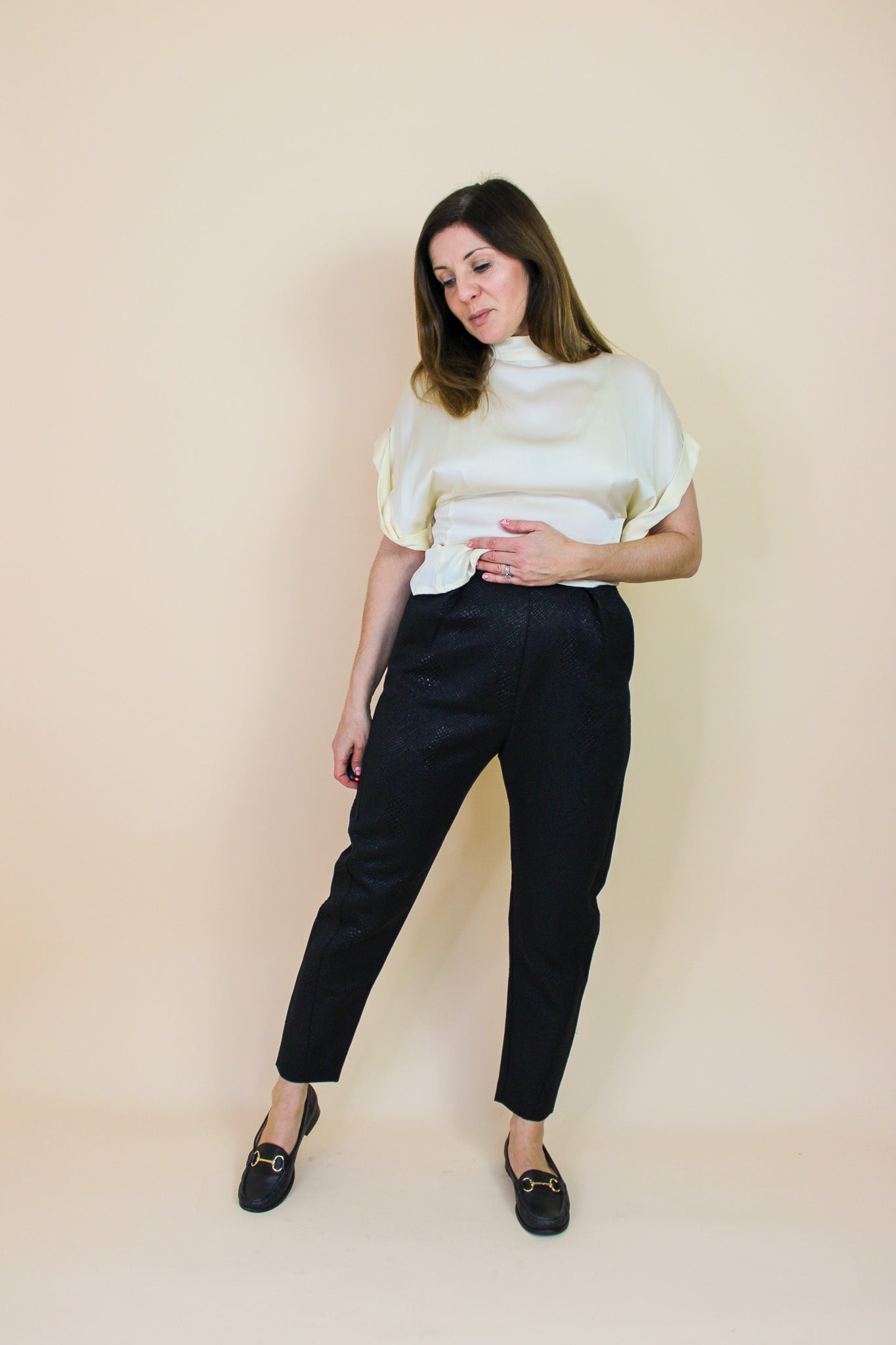 WHISTLES Snake Print Tapered Trousers Size 8