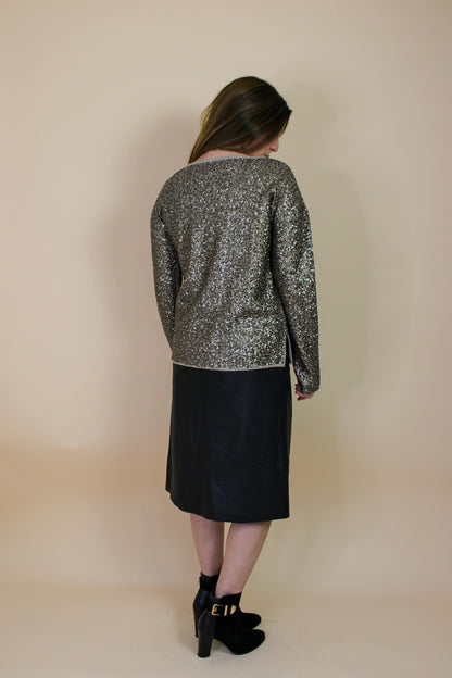 ZADIG & VOLTAIRE Deluxe Sequin Embellished Wool Jumper Size M