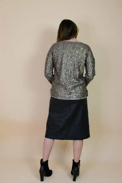 ZADIG & VOLTAIRE Deluxe Sequin Embellished Wool Jumper Size M