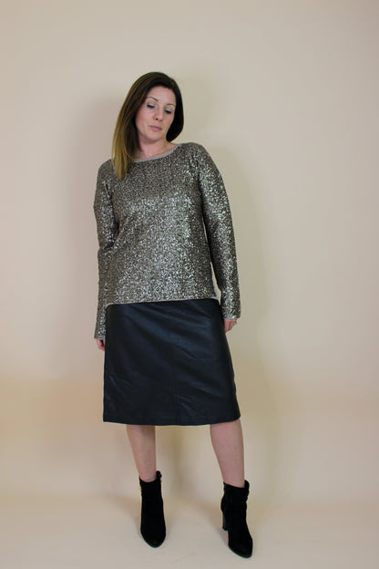 ZADIG & VOLTAIRE Deluxe Sequin Embellished Wool Jumper Size M