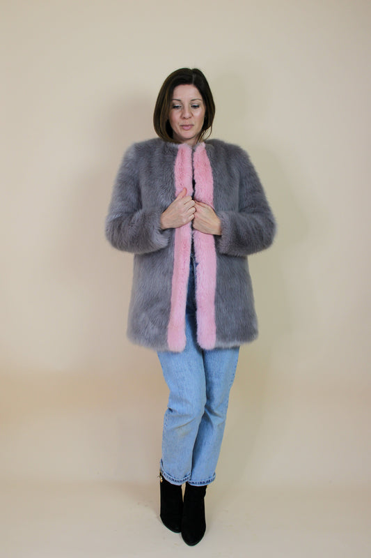 SHRIMPS Faux Fur Panel Jacket Size S