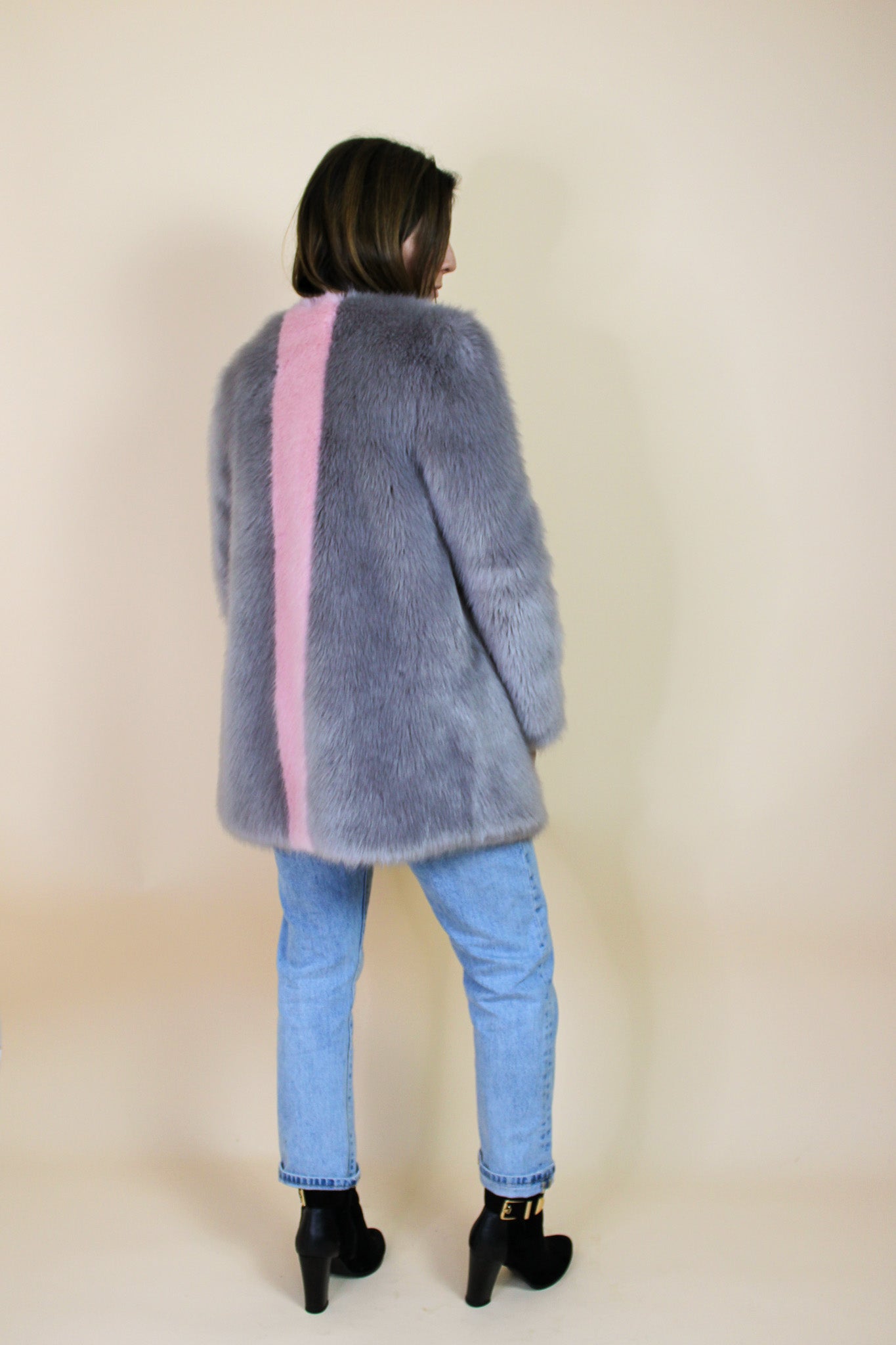 SHRIMPS Faux Fur Panel Jacket Size S