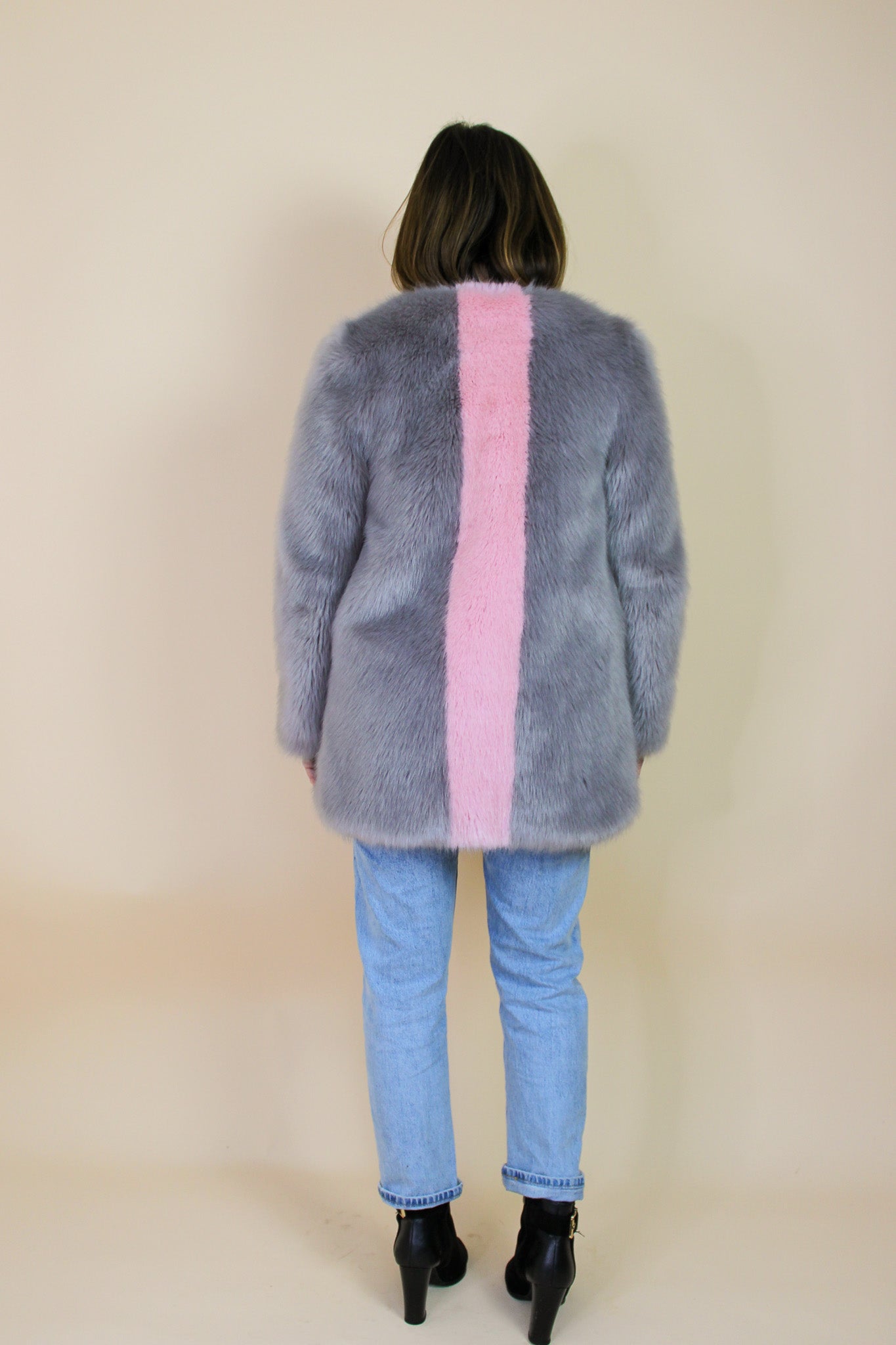 SHRIMPS Faux Fur Panel Jacket Size S