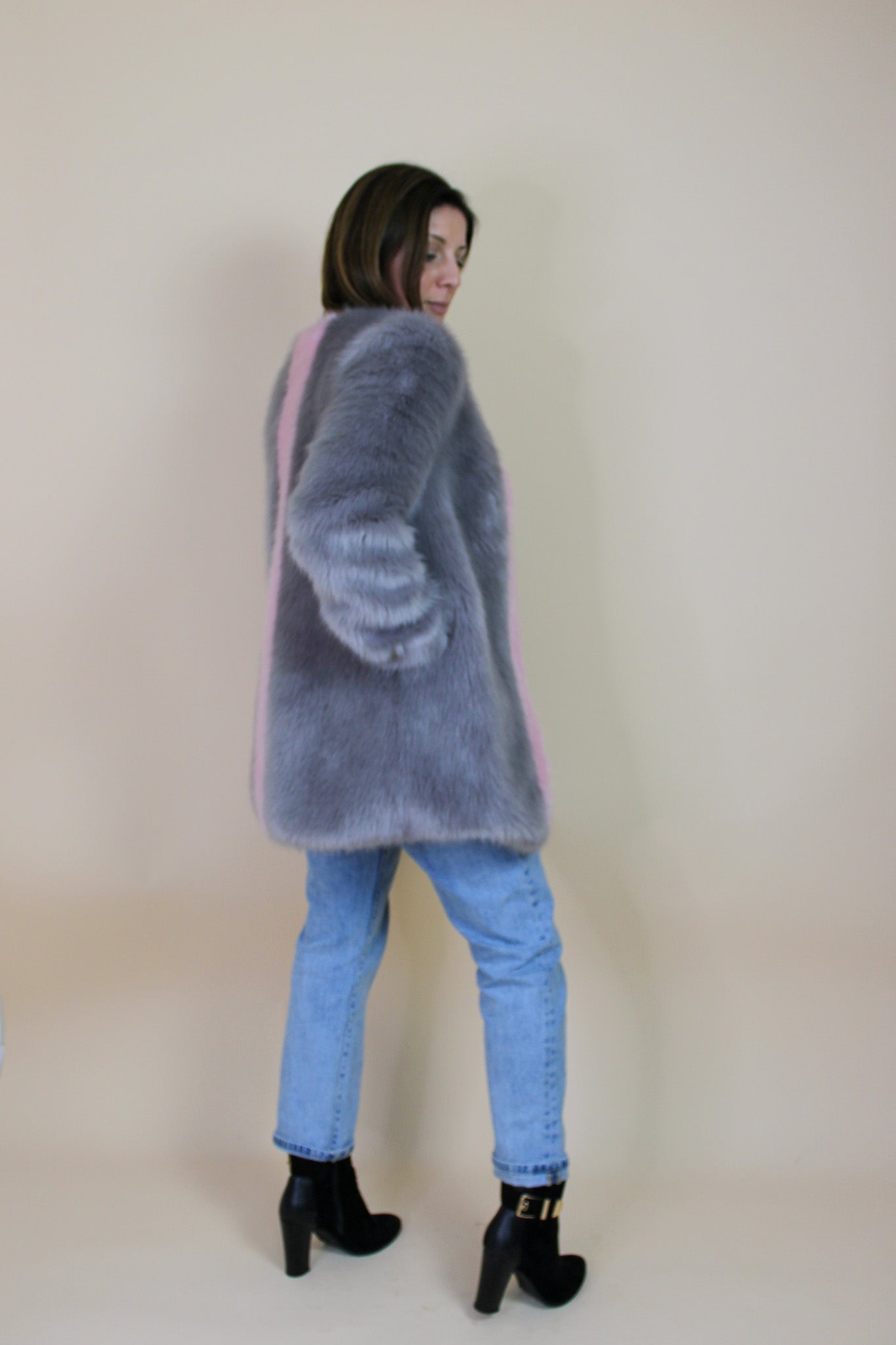 SHRIMPS Faux Fur Panel Jacket Size S