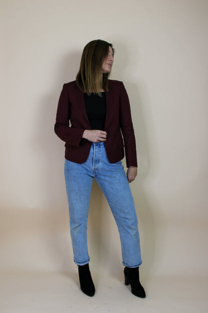 JIL SANDER Fitted Unlined Cropped Cotton blazer Size 8