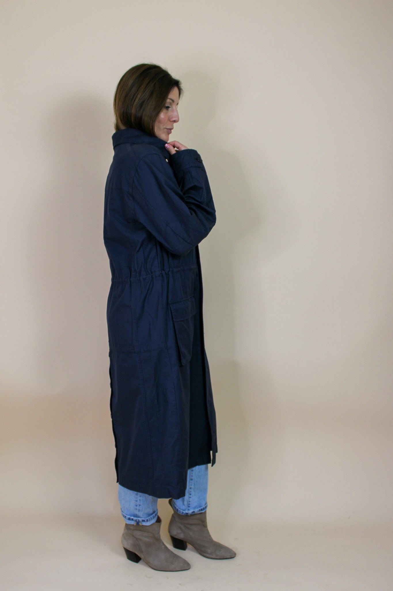 CURRENT ELLIOTT X CHARLOTTE GAINSBURG Cotton Drawstring Trench Coat Size 1