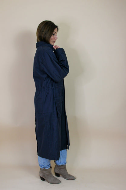 CURRENT ELLIOTT X CHARLOTTE GAINSBURG Cotton Drawstring Trench Coat Size 1