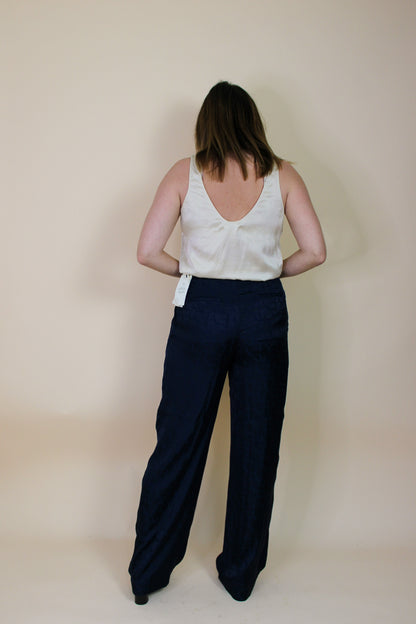 BA&SH Moloy Satin Print Loose fit Trousers Size 8