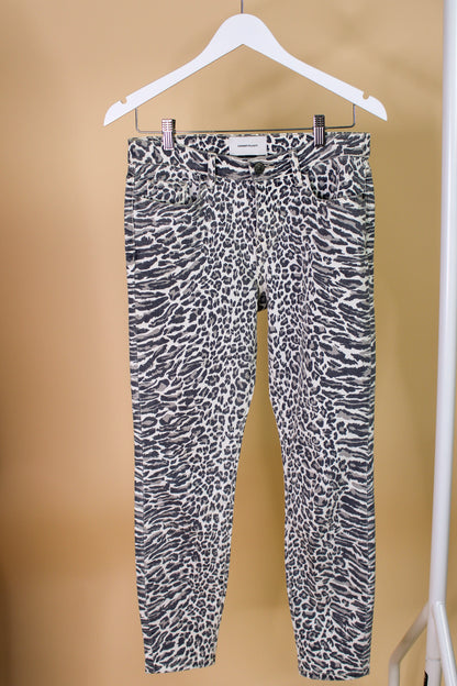 CURRENT ELLLIOTT Stiletto Leopard Print Mid Rise Skinny Jeans Size 26
