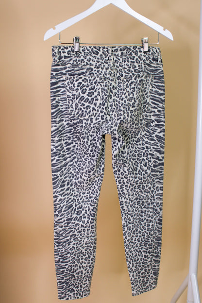 CURRENT ELLLIOTT Stiletto Leopard Print Mid Rise Skinny Jeans Size 26