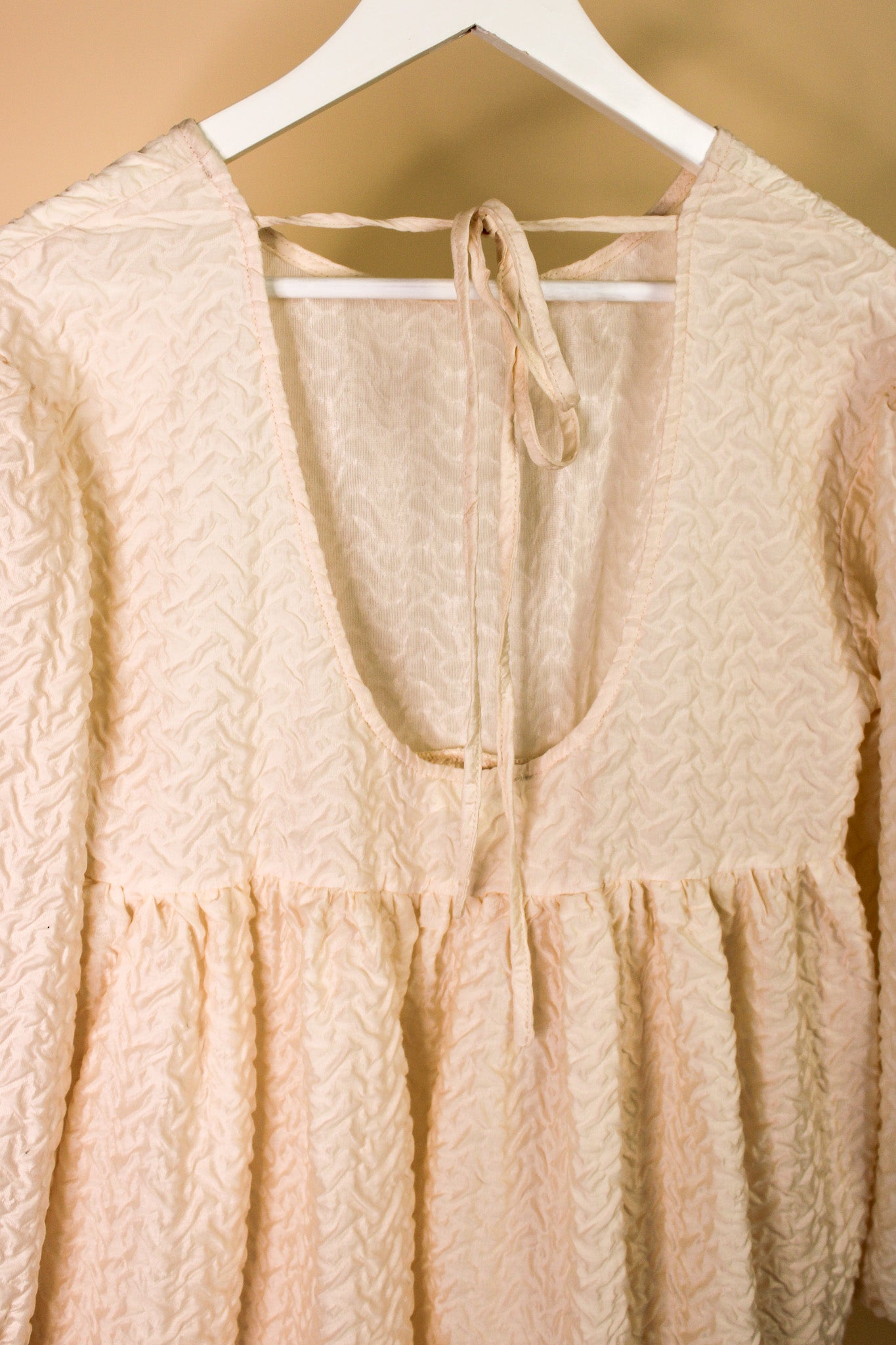 GHOSPELL Balloon Sleeve Midi Smock Dress Size L