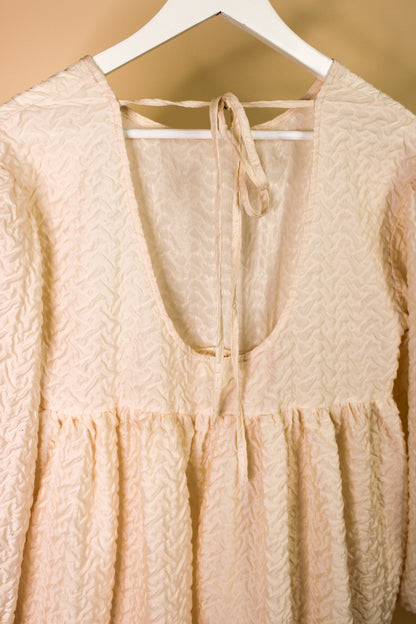 GHOSPELL Balloon Sleeve Midi Smock Dress Size L