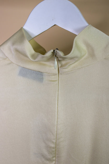 RAEY 100% Silk High-neck Fold-sleeve Top Size 10