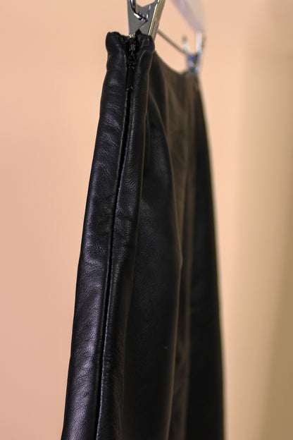 WHISTLES A Line Leather Panel Midi Skirt Size 8